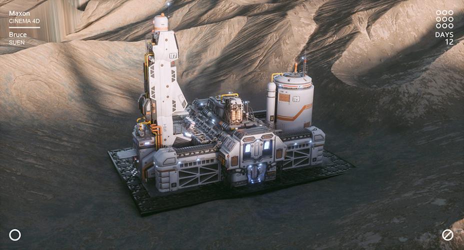 c4d octane render火星计划-火星基地模型工程文件 en