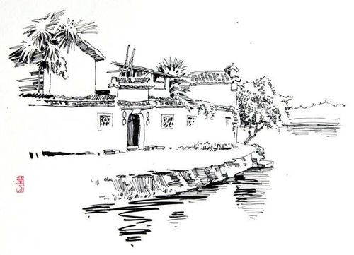 风景速写主要物象的画法及构图