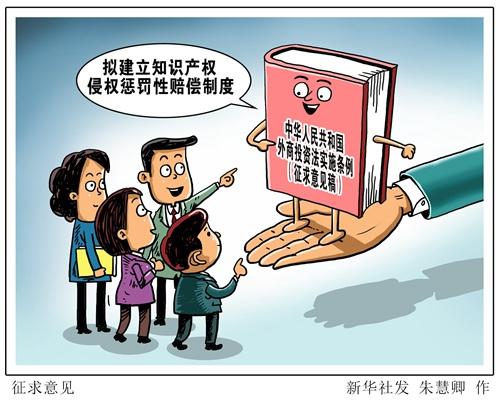 外商投资法实施条例征求意见拟建立知识产权侵权惩罚性赔偿制度