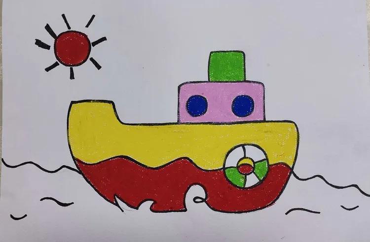 大二班美术绘画《船只设计师》