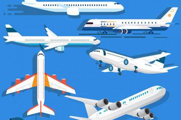 客机卡通飞机矢量图
