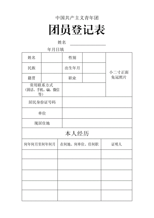 团员登记表参考.docx 5页