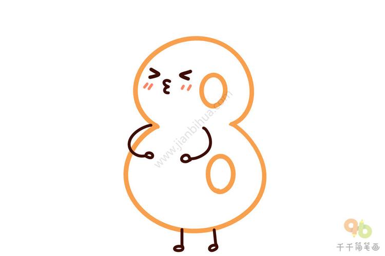 "8"教你写萌系阿拉伯数字 "9"     来源:《一学就会的5000例简笔画 合