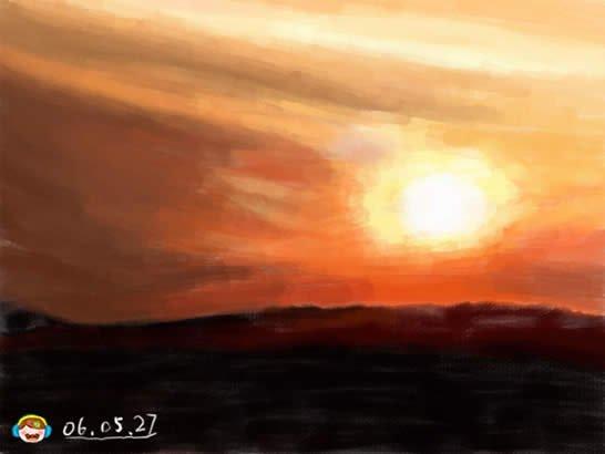 photoshop利用笔刷手绘晚霞黄昏美景