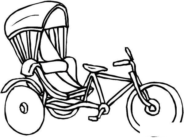 幼儿人力三轮车简笔画图片及农用三轮车简笔画