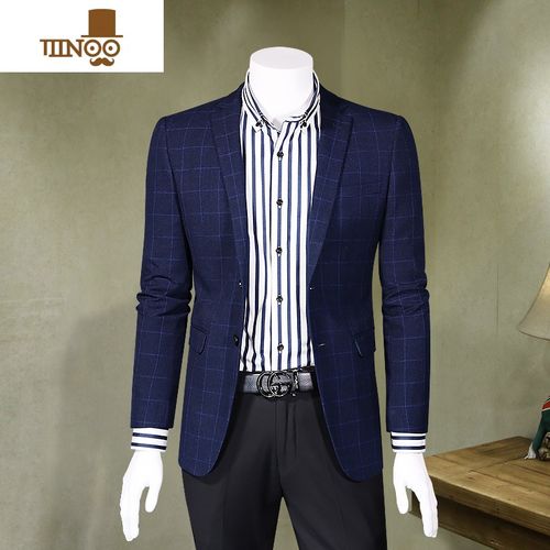 yanxu西服男外套商务休闲男士西装潮流韩版修身职业正装帅气上衣小