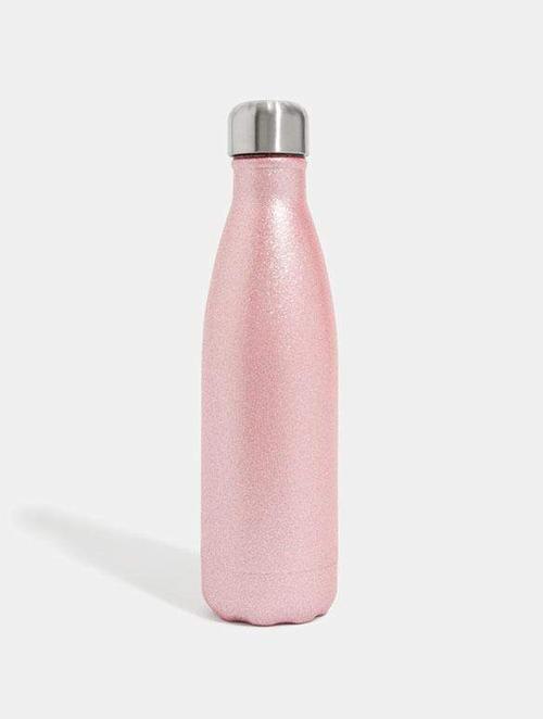 skinnydip london | pink sparkle water bottle - product view 1