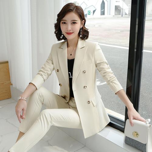 职业装女套装长袖2019秋季新款气质工装西服面试工作服修身显瘦小西装