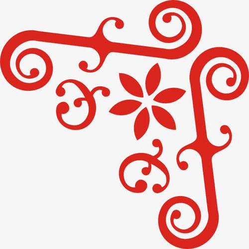 关键词 : 花朵,新年素材,边框素材,红色