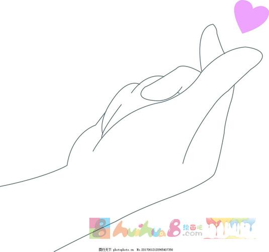 爱心手势图片简笔画怎么画简笔画教程_绘画吧-画画