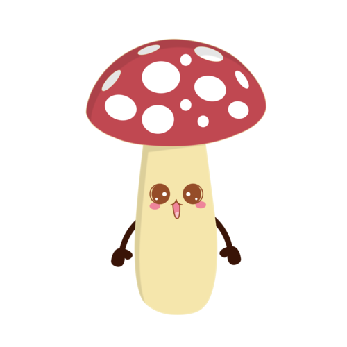 卡通蘑菇红色