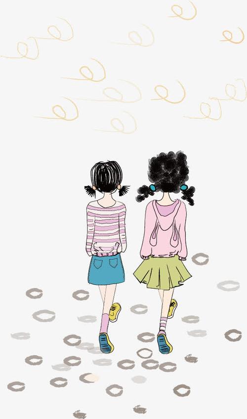 女孩背影矢量图