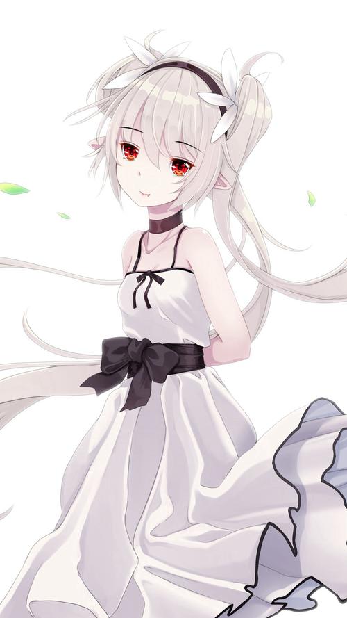 性感动漫白发美女手机壁纸