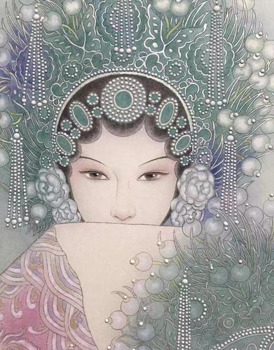 锦衣少年美人羞--付洛红工笔戏曲人物欣赏|工笔|重彩画|付洛红_新浪