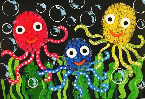 创意少儿美术教程丨创意儿童画&儿童手工&水粉:小章鱼