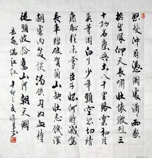 斗方 岳飞 满江红作品欣赏