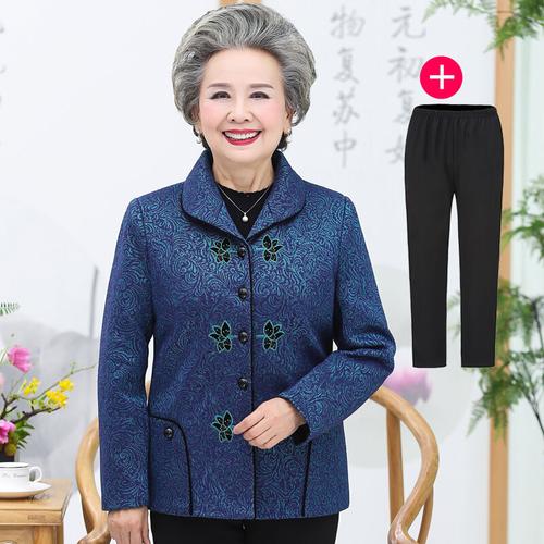 迪鲁奥diluao老年人秋装女外套中老年妈妈装春秋薄休闲上衣7080奶奶