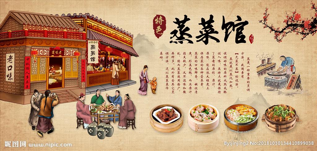 蒸菜背景墙设计图__广告设计_广告设计_设计图库_昵图