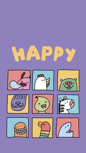 happy 小怪兽 紫色 开心 动画