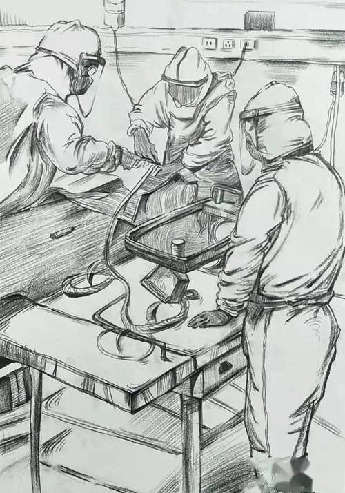 《抗疫在一线》 速写 王淑婧(成功学校)