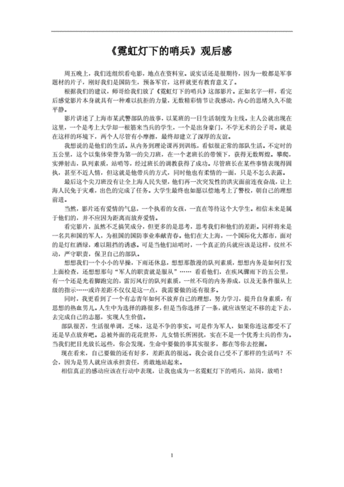 霓虹灯下的哨兵观后感.doc 1页
