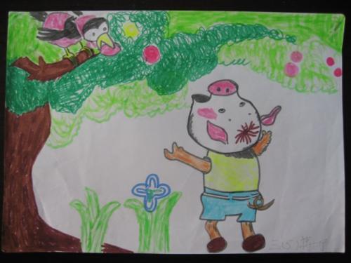 小学二年级小猪唏哩呼噜的手抄报 小学二年级手抄报