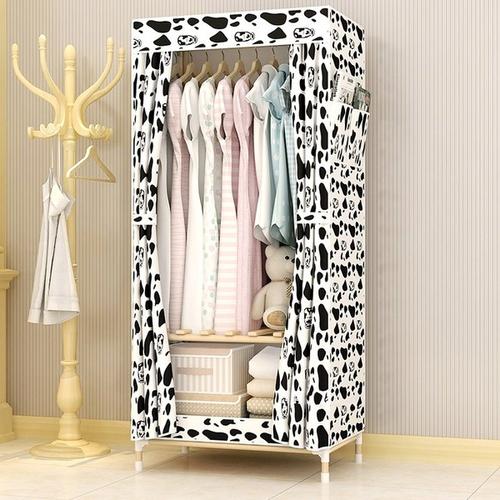 妞家简易衣柜简约现经济型单人实木布艺学生宿舍用小衣柜收纳衣橱