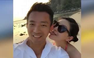 大s汪小菲海滩另类秀恩爱 舔耳玩挑逗
