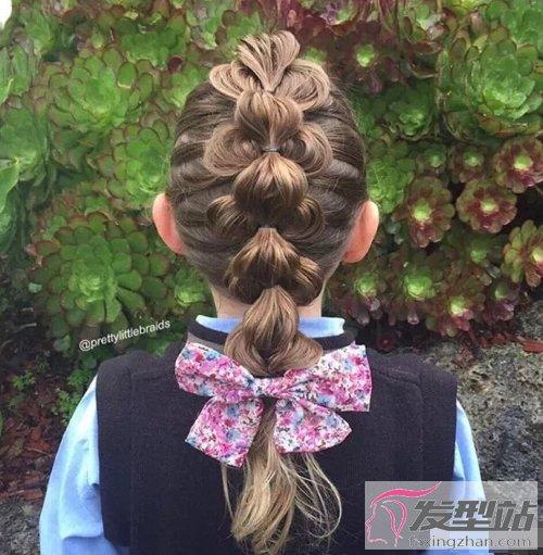 儿童扎发图片大全小女孩发型绑扎方法示范