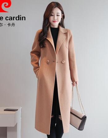 皮尔卡丹轻奢品牌双面羊绒大衣女新款时尚毛呢外套中长款时尚妈妈气质