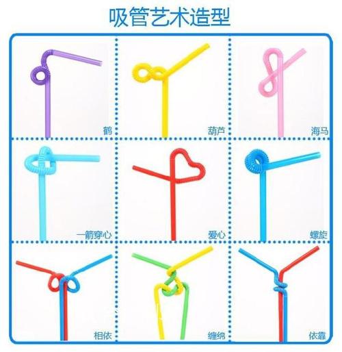 恒华艺术吸管一次性吸管 塑料饮料果汁彩色透明吸管 可弯曲90支装