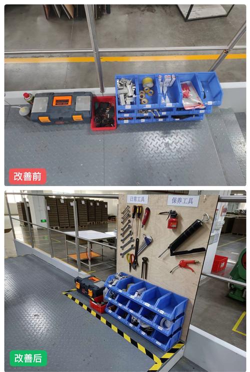 物品,常用工具随意摆放,无定位标识,后整理整顿状况.