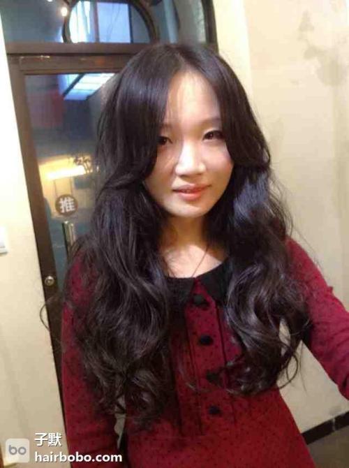 女士长发烫发图片2018