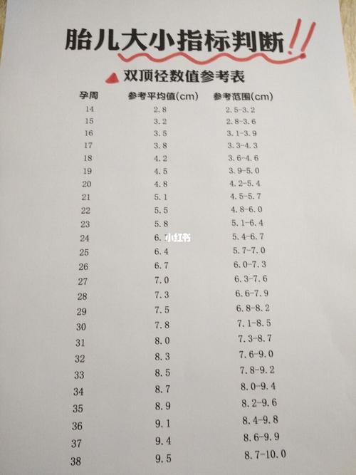 产科医生给的胎儿发育对照表7515b超数据_胎儿_产科_孕期_新手