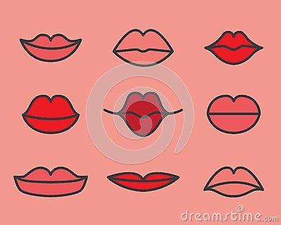 画微笑唇的步骤简笔画