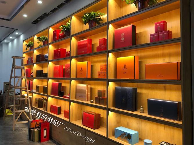 实木木制货架 土特产展示柜图书馆展柜书架书店陈列柜茶叶展示柜