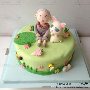 乌鲁木齐翻糖生日蛋糕个性定制蜡笔小新儿童甜品纯手工制作无添加