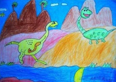 关于恐龙世界的儿童画图片大全