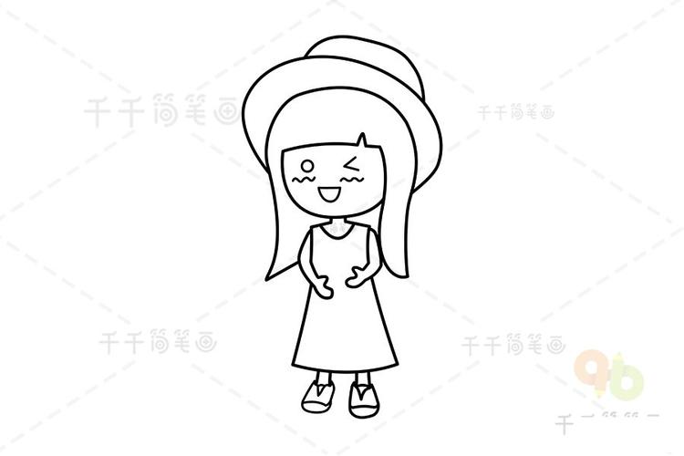 治愈女孩简笔画 明媚的笑容温暖了每一个人