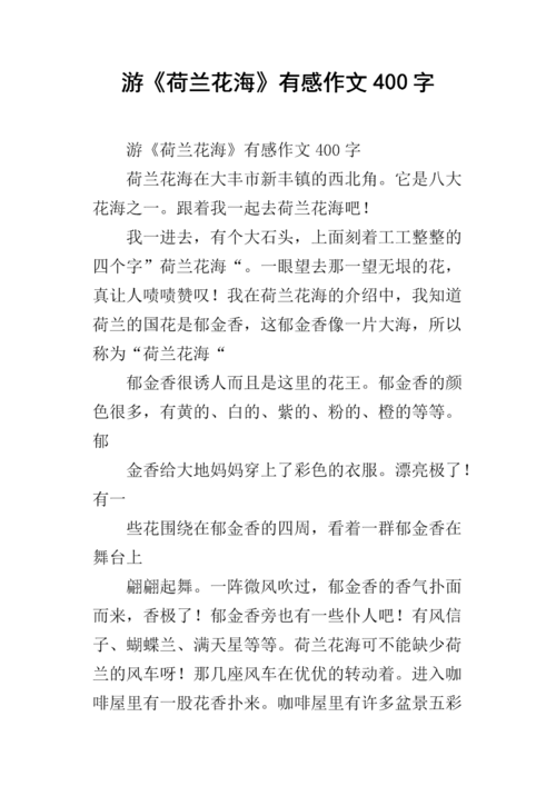 游《荷兰花海》有感作文400字.docx