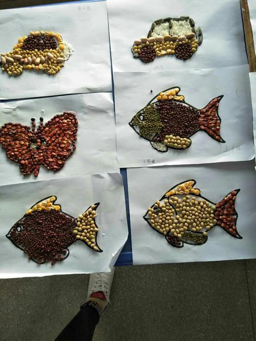 峰山中心幼儿园大一班,种子创意粘贴画