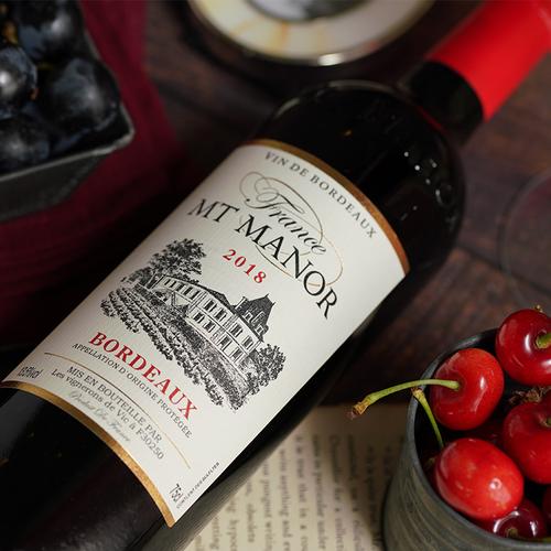 mtmanor法国原瓶进口红酒庄园红葡萄酒波尔多aop干红