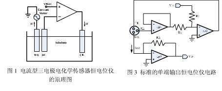请高手指点三电极恒电位仪电路分析,最好附一简单的恒电位电路图