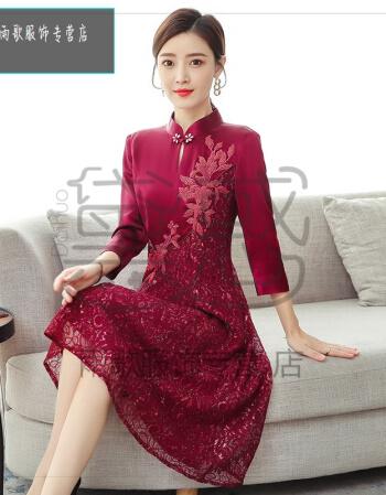 妈妈装婆婆装婚礼服妈妈装套装春秋套裙婚礼妈妈装连衣裙女2020秋冬