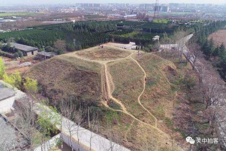 航拍汉太上皇万年陵高祖刘邦之父刘执嘉的陵墓渭南市富平县