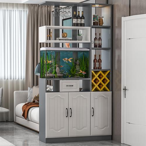 入户玄关隔断鞋柜鱼缸柜门厅间厅柜客厅餐厅屏风置物架客厅小酒柜