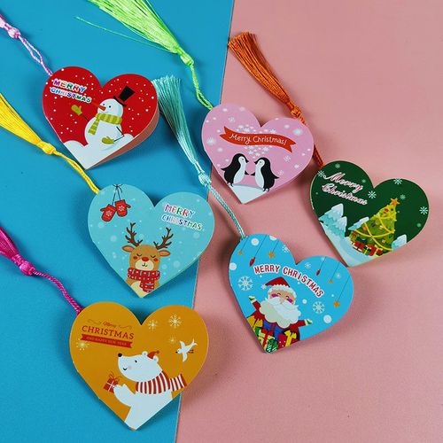 创意卡通爱心书签可爱心愿卡手工diy制作许愿树许愿卡