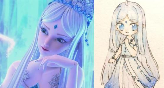 叶罗丽仙子冰公主的皇冠简笔画