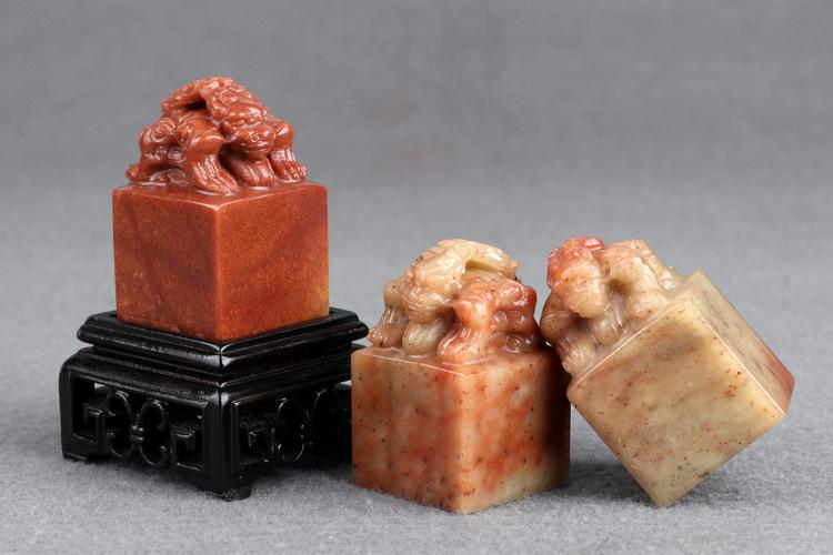 【小额批发】寿山石双头兽印章石料篆刻印章石料练习章料(3x4.5)