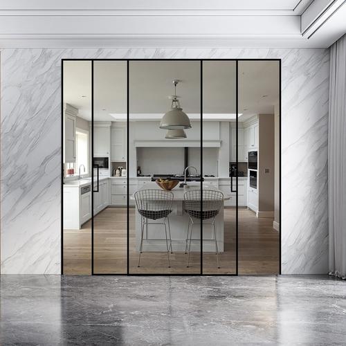 常州网红推拉门f阳台客厅隔断极窄长虹玻璃门移门铝合金吊轨折叠